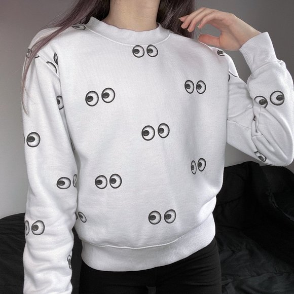 Forever 21 Eyes Emoji Crewneck Sweater 👀 - Picture 1 of 5